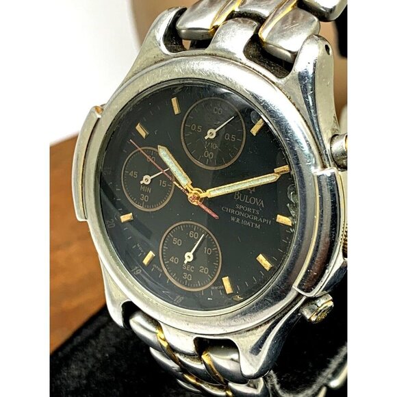 Bulova Men's Watch WM359 Sports Quartz Black Dial Two Tone Stainless Ste… - Picture 13 of 14